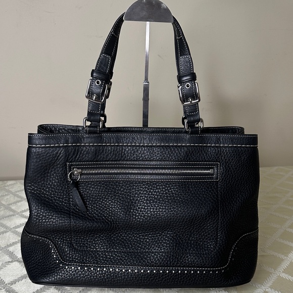 Coach Handbags - Elegant COACH Black Leather Tote Bag